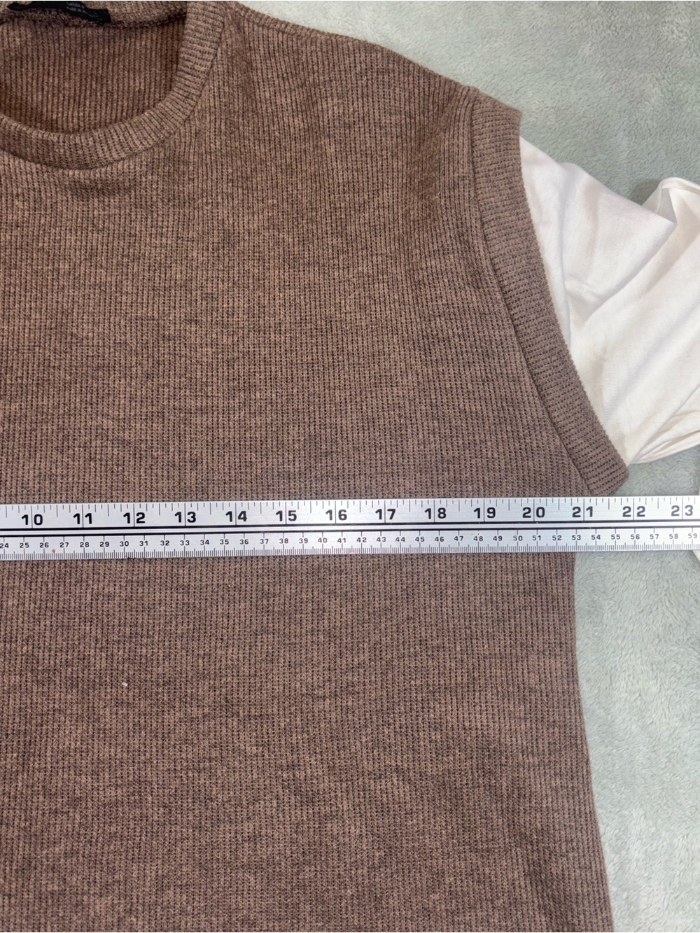 Zara 2-in-1 Combo Knit Sweater Vest Top Brown White Medium - Picture 3 of 6